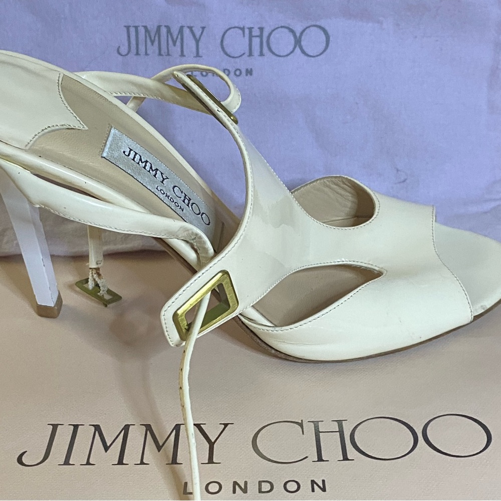 Excellent condition Jimmy Choo High Heels in Cream, size 9 (39.5).